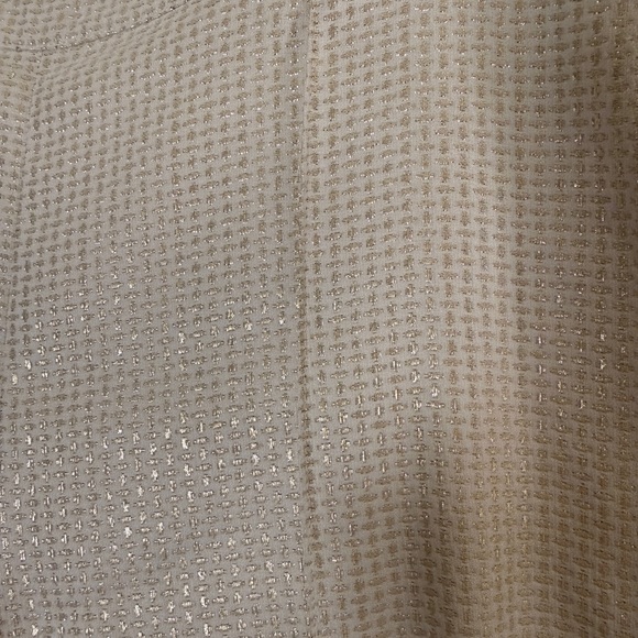 St. John Couture Emma Cream and Gold Silk Ankle Pants sz 8 - Picture 8 of 13